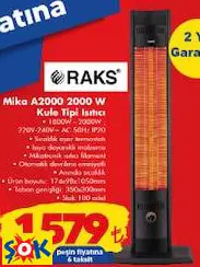 RAKS MİKA A2000 2000 W KULE TİPİ ISITICI